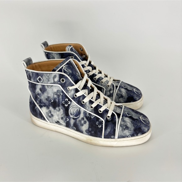 Christian Louboutin Other - Christian Louboutin Louis Orlato High Top Sneakers Jeans Punk Tie Dye Size 40.5